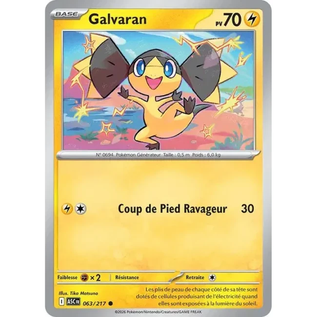 Carte Pokémon Galvaran 63/217  - ME02.5 Héros Transcendants