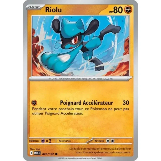 Carte Pokémon Riolu 76/132 - ME1 Méga évolution