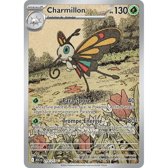 Carte Pokémon Charmillon 219/217 -  ME02.5  Héros Transcendants