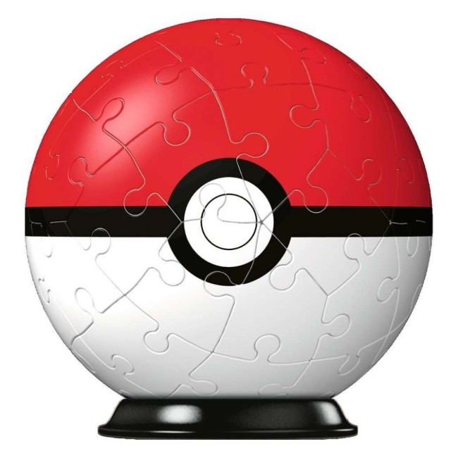 Poké Ball en puzzle 3D montée sur support