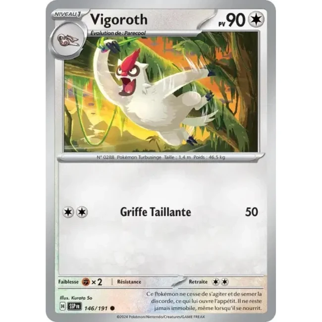 Carte Pokémon Vigoroth 146/191 - EV8 Étincelles Déferlantes