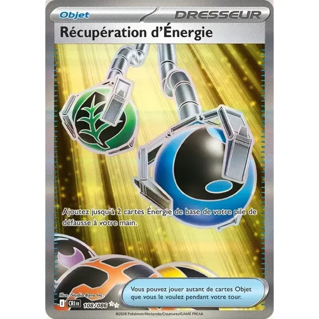 Carte Pokémon Récupération d'Énergie 108/086 - ME04 Chaos Ascendant