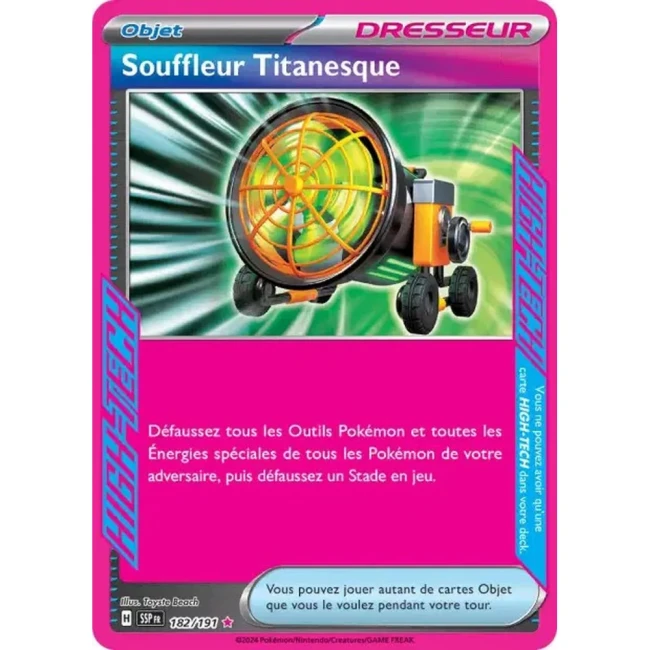 Carte Pokémon Souffleur Titanesque 182/191 - EV8 Étincelles Déferlantes