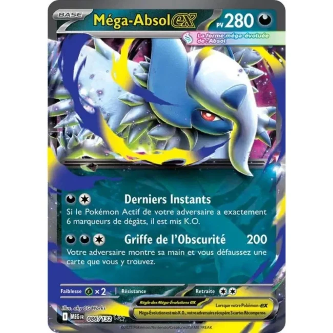 Carte Pokémon Méga-Absol ex 86/132 - ME1 Méga évolution