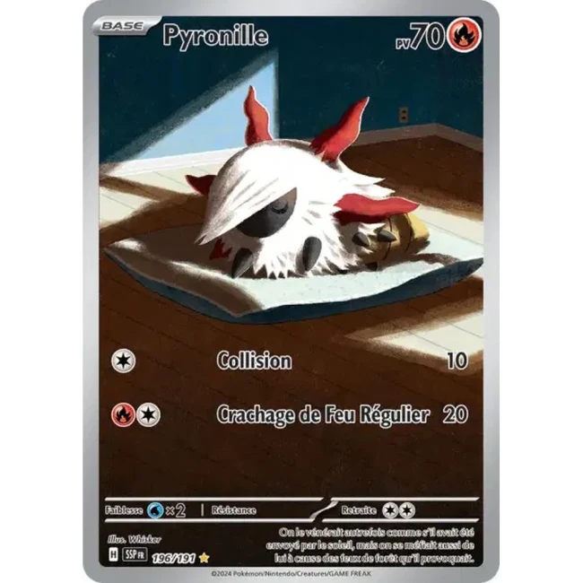 Carte Pokémon Pyronille 196/191 - EV8 Étincelles Déferlantes Carte Pokémon Pyronille 196/191 - EV8 Étincelles Déferlantes