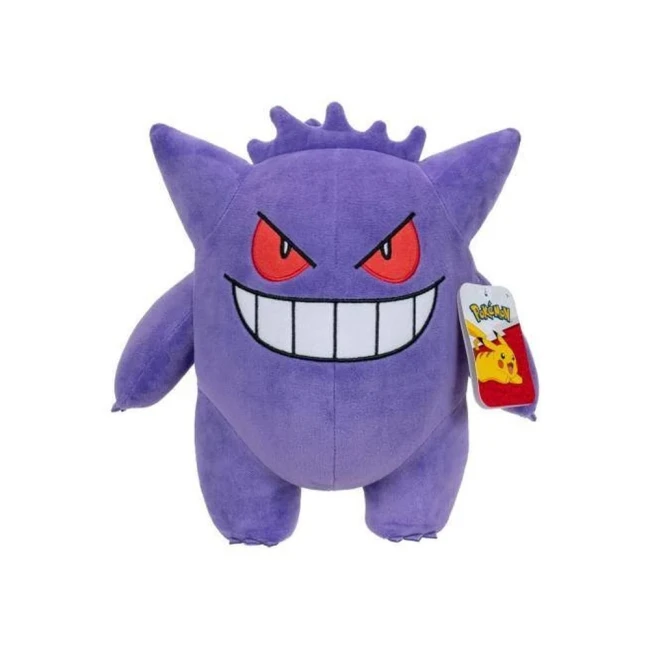Peluche Pokémon Ectoplasma – 30 cm – Jazwares Grande peluche officielle Pokémon Ectoplasma de 30 cm par Jazwares sur fond blanc