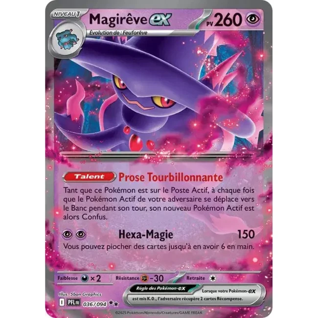 Carte Pokémon Magirêve ex 36/94 - ME02 Flammes Fantasmagoriques