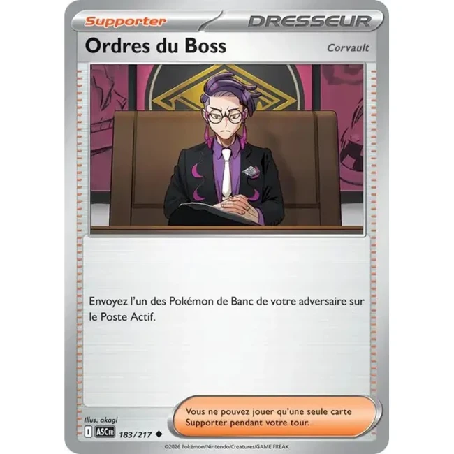 Carte Pokémon Ordres du Boss Corvault 183/217 - ME02.5 Héros Transcendants