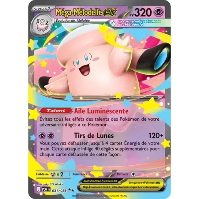 Carte Pokémon Méga-Mélodelfe ex 031/088 - ME03 Equilibre Parfait