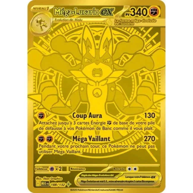 Carte Pokémon Méga-Lucario ex 188/132 - ME1 Méga évolution