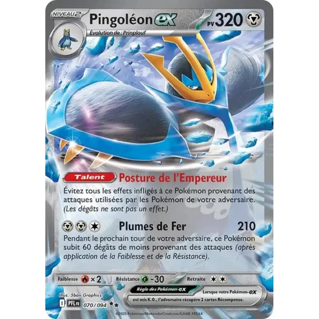 Carte Pokémon Pingoléon ex 70/94 - ME02 Flammes Fantasmagoriques