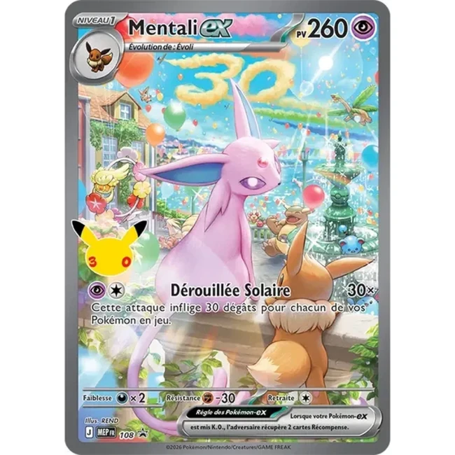 Carte Pokémon Mentali ex 108 - Méga évolution PROMO