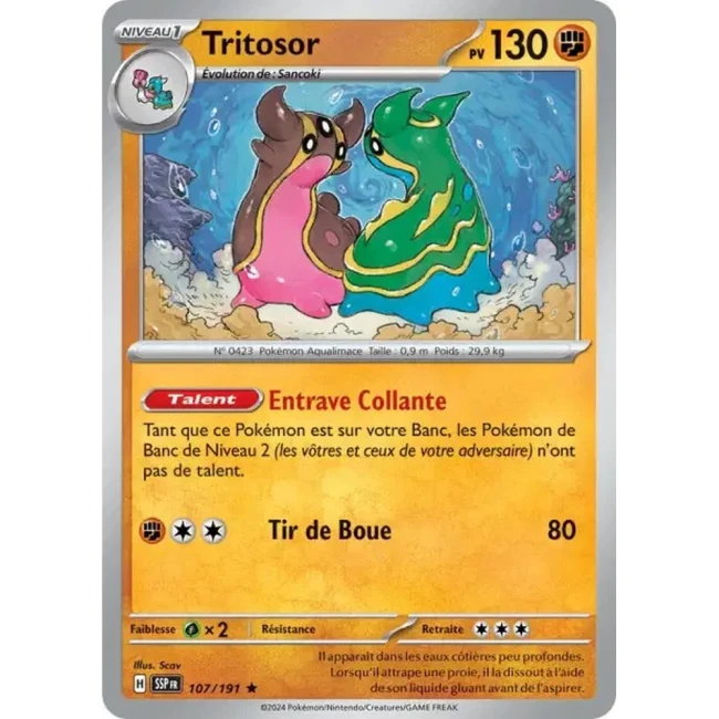 Carte Pokémon Tritosor 107/191 - EV8 Étincelles Déferlantes