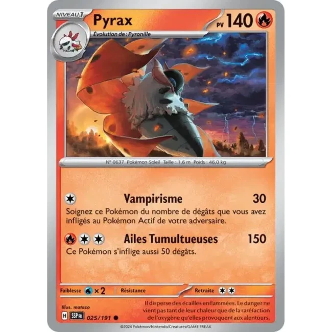 Carte Pokémon Pyrax 25/191 - EV8 Étincelles Déferlantes