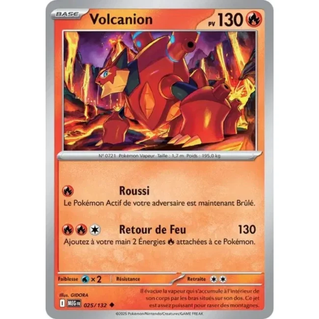 Carte Pokémon Volcanion 25/132 - ME1 Méga évolution