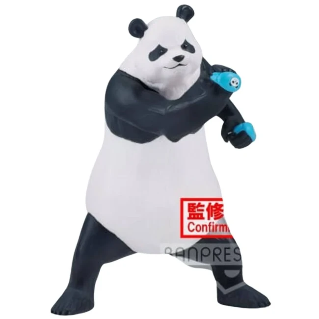 Figurine de Panda de Jujutsu Kaisen dans une posture de combat, mettant en valeur ses caractéristiques uniques de panda anthropomorphe, avec des détails précis et une finition soignée.
