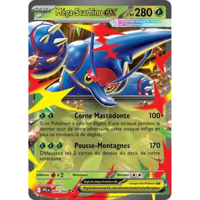 Carte Pokémon Méga-Scarhino ex 4/94 - ME02 Flammes Fantasmagoriques