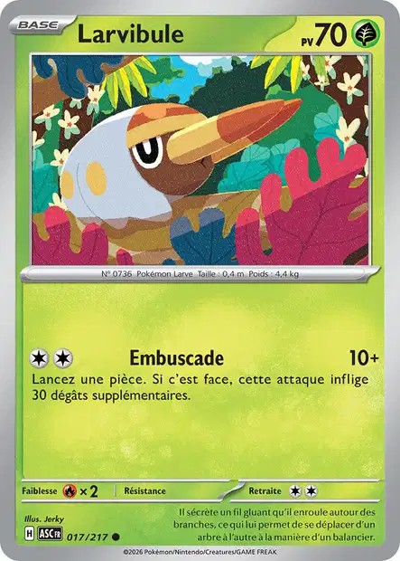 Carte Pokémon Larvibule 17/217 - ME02.5 Héros Transcendants