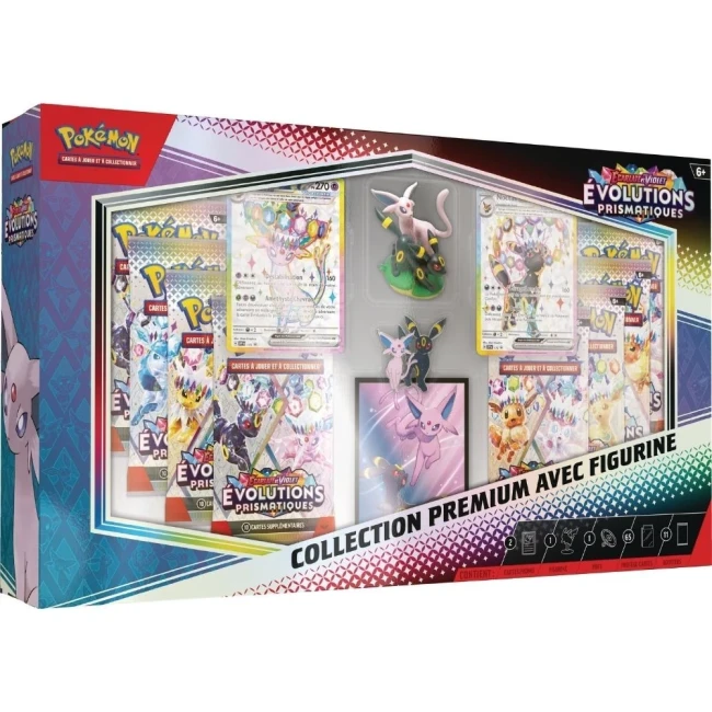 Pokémon JCC – Collection Premium EV 8.5 Évolutions Prismatiques avec figurine (FR)