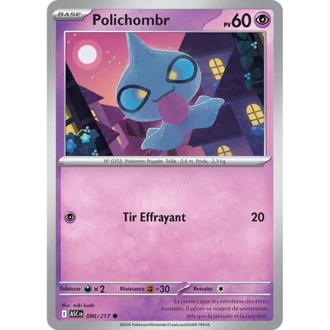 Carte Pokémon Polichombr 90/217 - ME02.5 Héros Transcendants