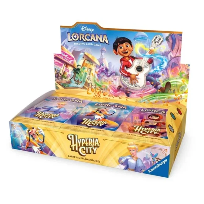 Display Disney Lorcana Hyperia City de 24 boosters en français avec Miguel de Coco