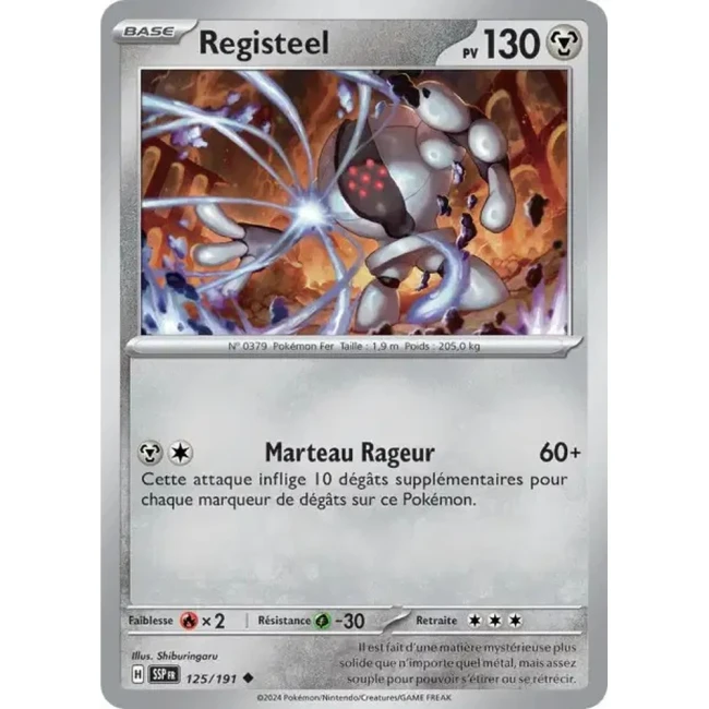 Carte Pokémon Registeel 125/191 - EV8 Étincelles Déferlantes
