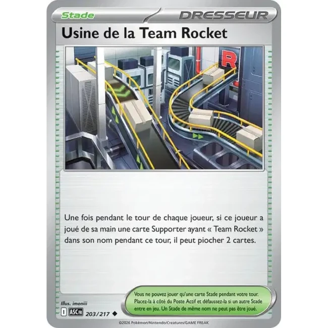 Carte Pokémon Usine de la Team Rocket 203/217 - ME02.5 Héros Transcendants