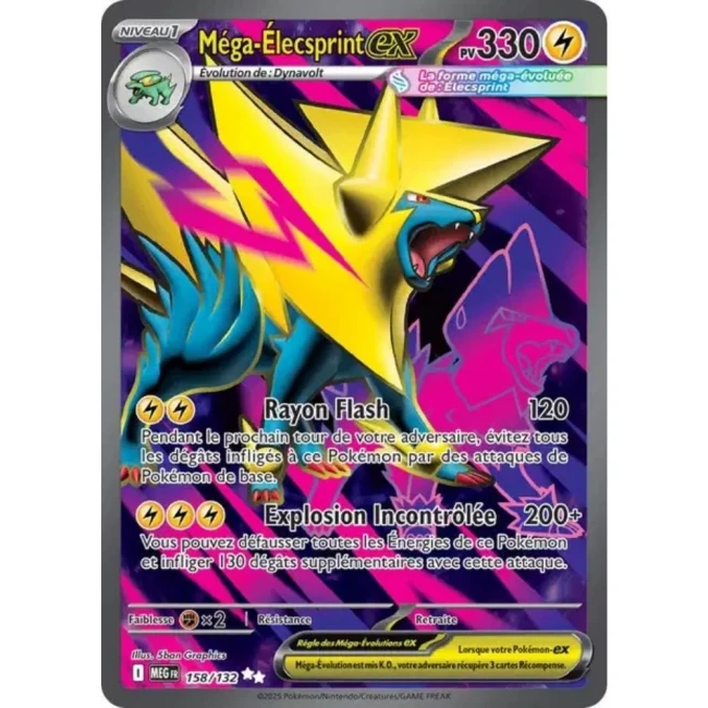 Carte Pokémon Méga-Élecsprint ex 158/132 - ME1 Méga évolution