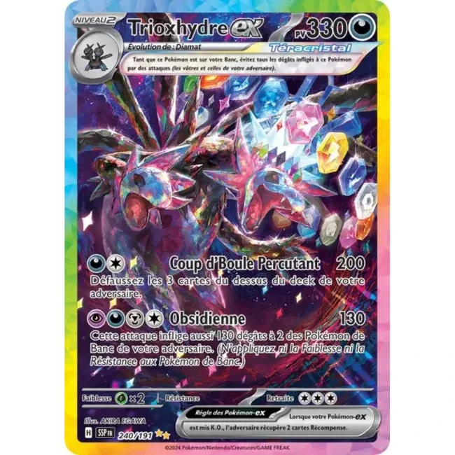Carte Pokémon Trioxhydre ex 240/191 - EV8 Étincelles Déferlantes