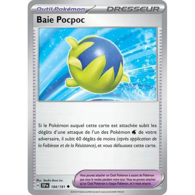 Carte Pokémon Baie Pocpoc 184/191 - EV8 Étincelles Déferlantes