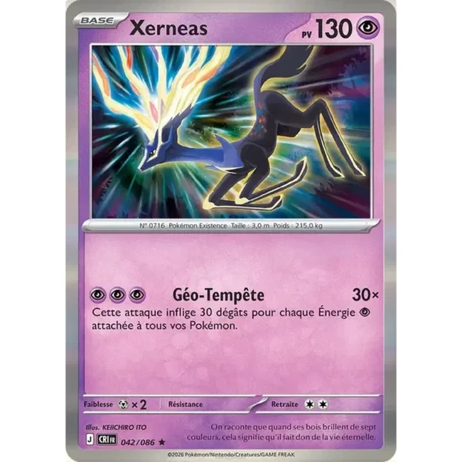 Carte Pokémon Xerneas 42/086 - ME04 Chaos Ascendant