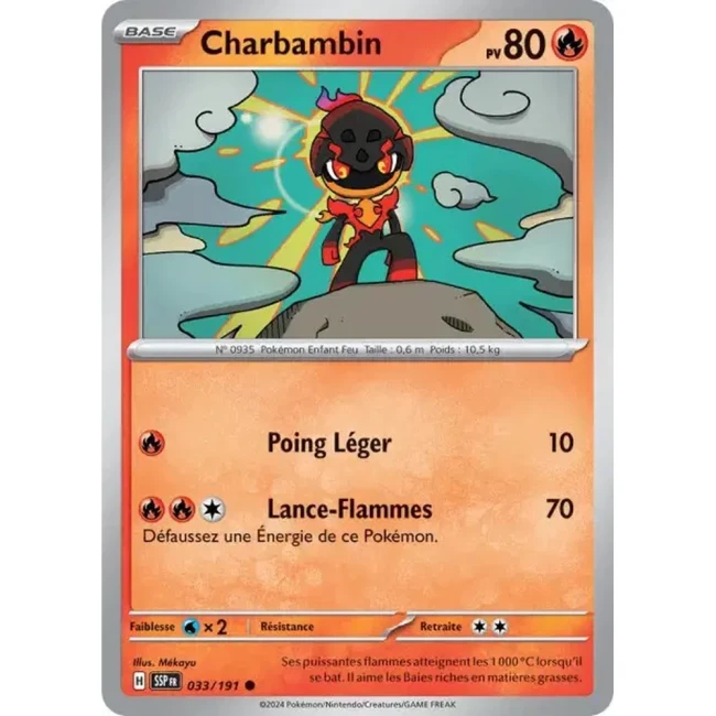 Carte Pokémon Charbambin 33/191 - EV8 Étincelles Déferlantes