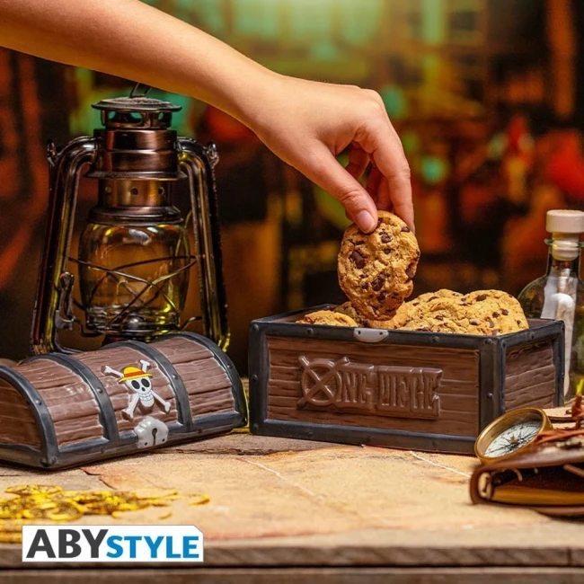 Boîte à cookies One Piece en forme de coffre au trésor