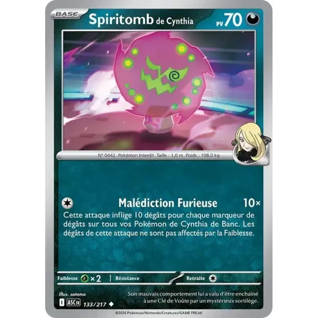 Carte Pokémon Spiritomb de Cynthia 133/217 - ME02.5 Héros Transcendants