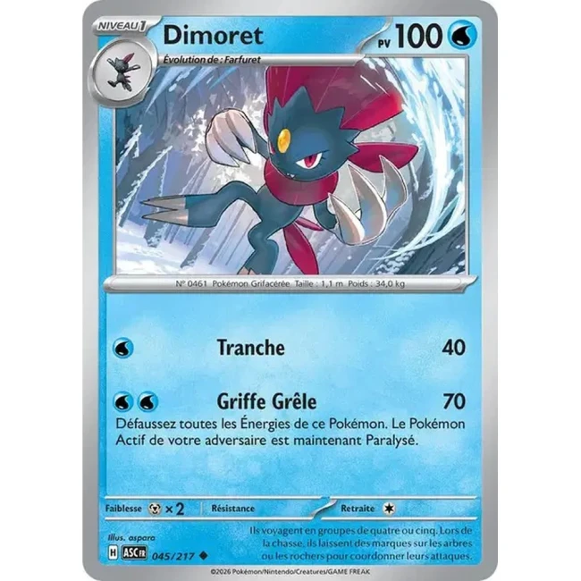 Carte Pokémon Dimoret 45/217  - ME02.5 Héros Transcendants