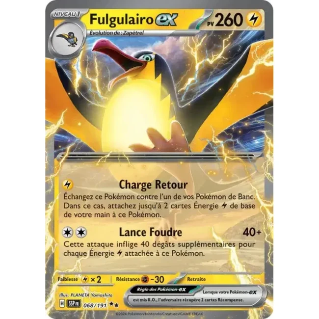 Carte Pokémon Fulgulairo ex 68/191 - EV8 Étincelles Déferlantes