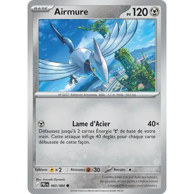 Carte Pokémon Airmure 60/084 - ME05 Nuit Noire
