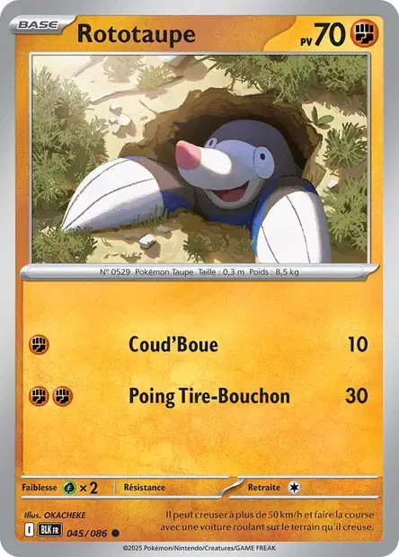 Carte Pokémon Rototaupe 45/86 - EV10.5 Foudre Noire