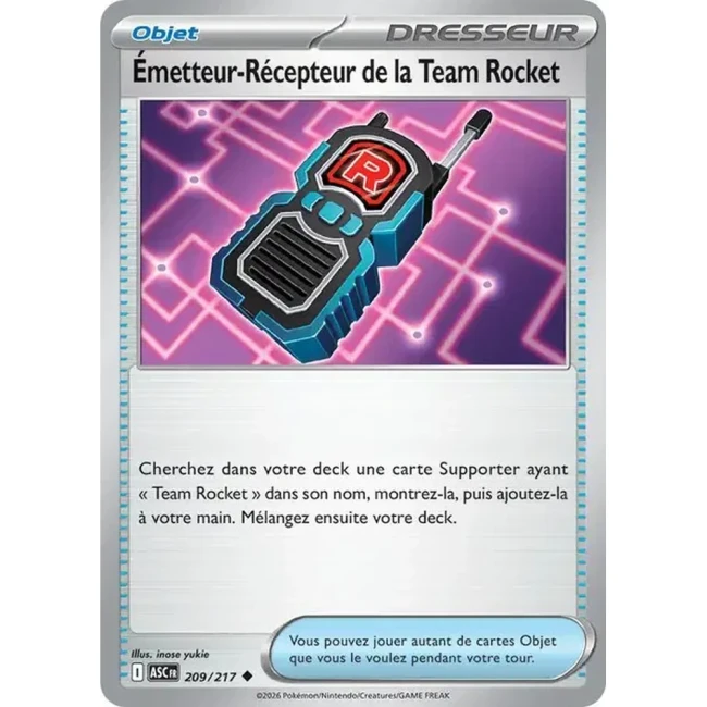 Carte Pokémon Émetteur-Récepteur de la Team Rocket 209/217 - ME02.5 Héros Transcendants