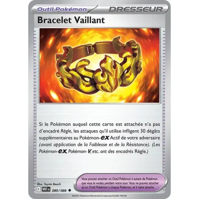 Carte Pokémon Bracelet Vaillant 80/86 - EV10.5 Flamme Blanche