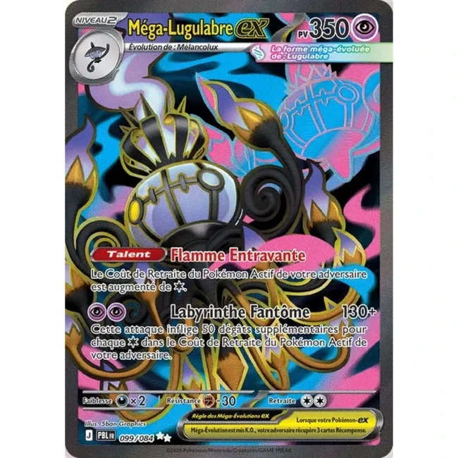 Carte Pokémon Méga-Lugulabre ex 99/084 - ME05 Nuit Noire