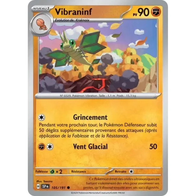 Carte Pokémon Vibraninf 105/191 - EV8 Étincelles Déferlantes
