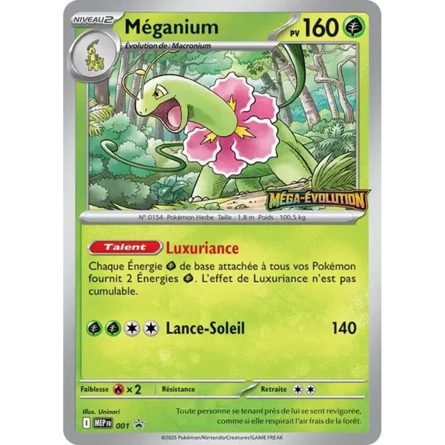 Carte Pokémon Méganium 001 - Méga évolution PROMO