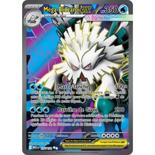 Carte Pokémon Méga-Blizzaroi ex 157/132 - ME1 Méga évolution