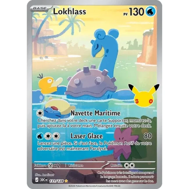 Carte Pokémon Lokhlass 131/128 – 30e Anniversaire FR