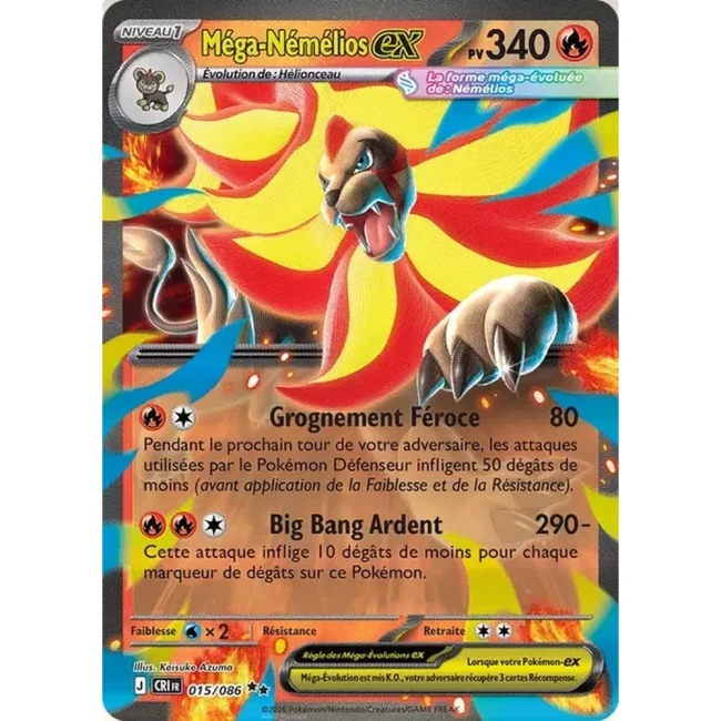 Carte Pokémon Méga-Némélios ex 15/086 - ME04 Chaos Ascendant