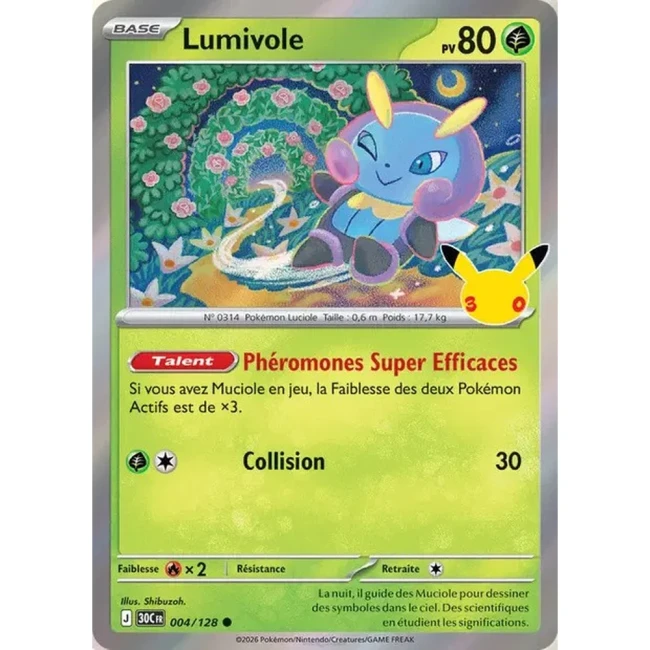 Carte Pokémon Lumivole 004/128 – 30e Anniversaire FR