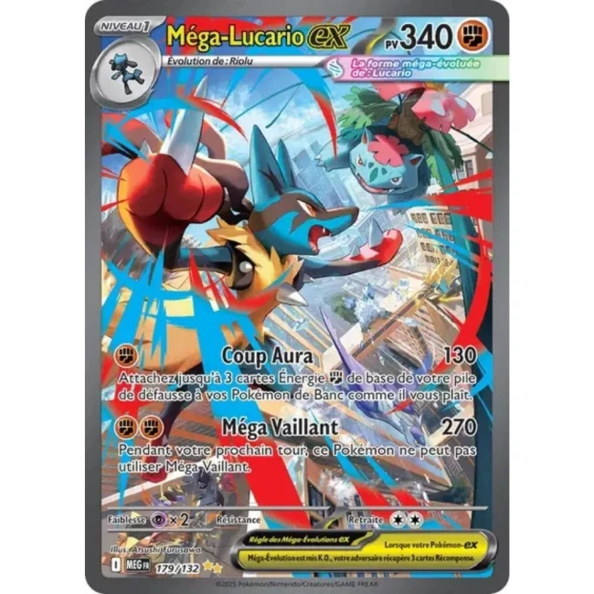 Carte Pokémon Méga-Lucario ex 179/132 - ME1 Méga évolution
