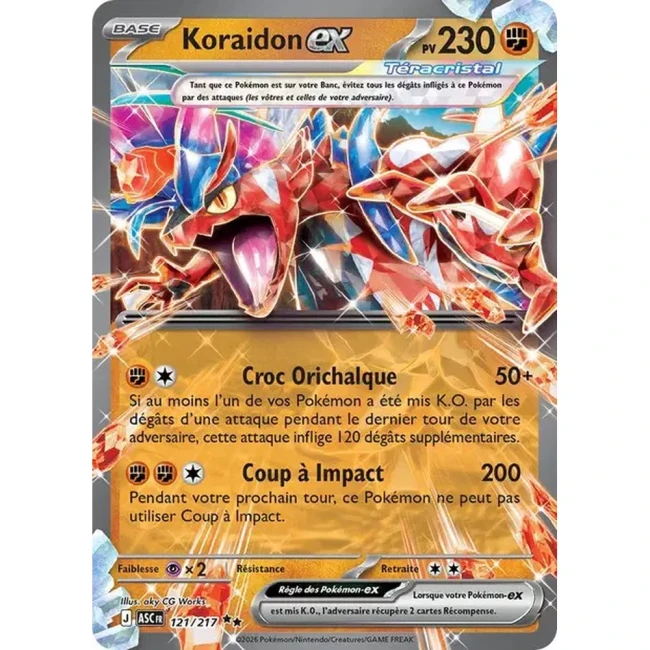 Carte Pokémon Koraidon ex 121/217 -  ME02.5  Héros Transcendants