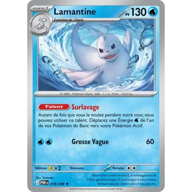 Carte Pokémon Lamantine 019/088 - ME03 Equilibre Parfait